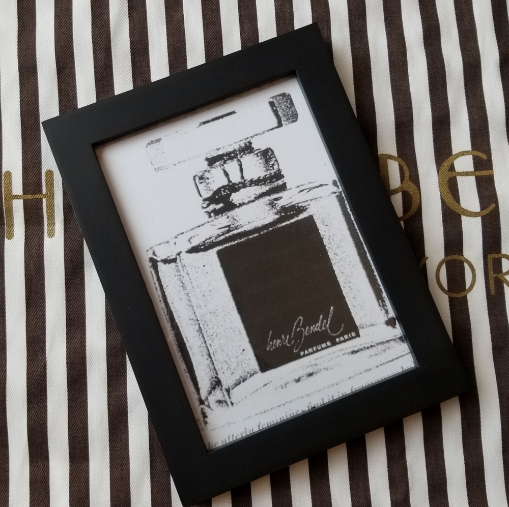 ❗Henri Bendel Izak Zenou Promo Display Art on Black Wood Frame❗